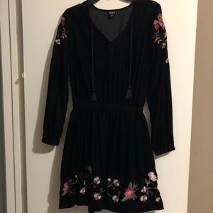 Black embroidered dress